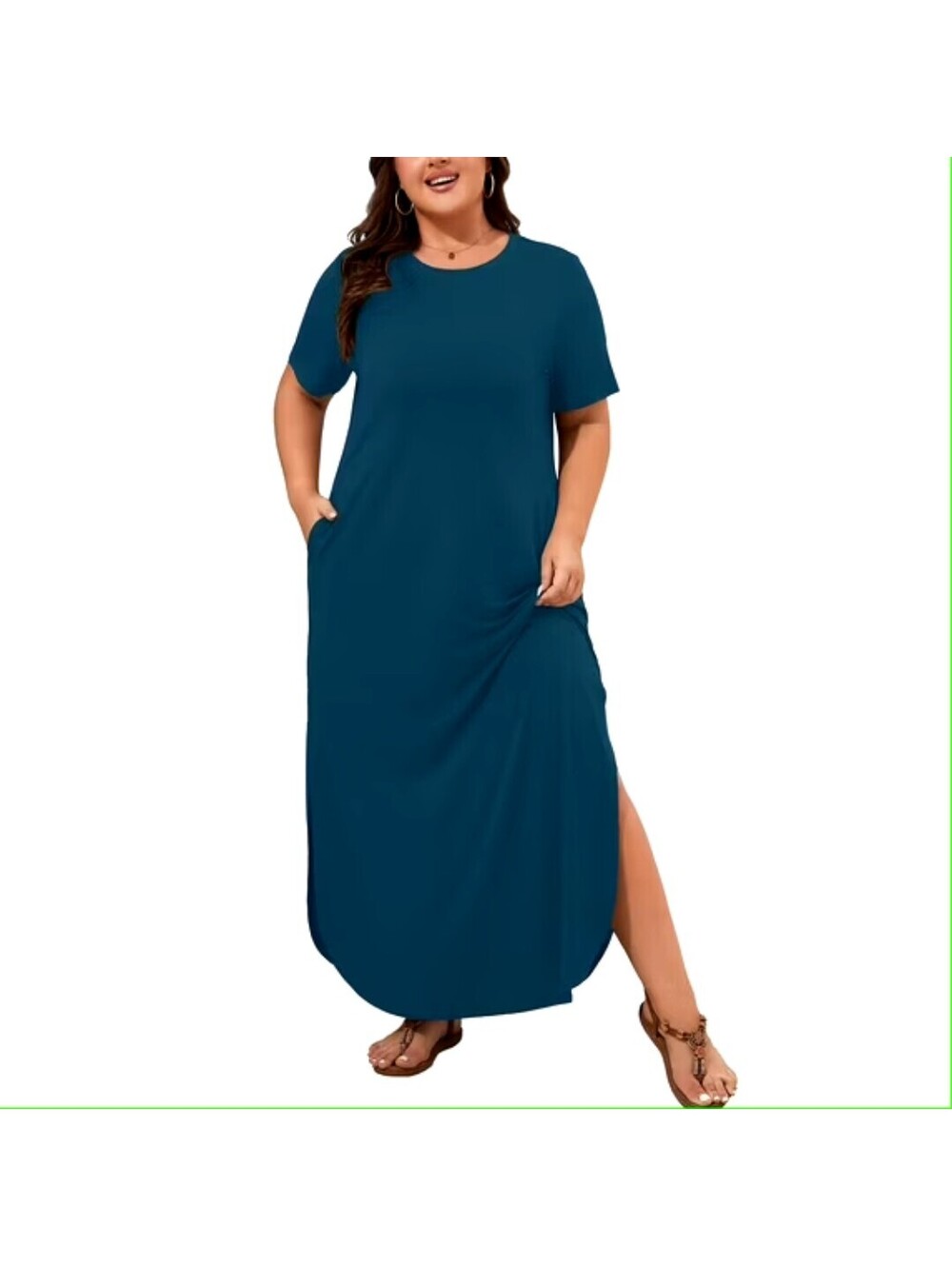 NWT Showmall Flowy Side Slit Long Maxi Dress with Pockets, 4X